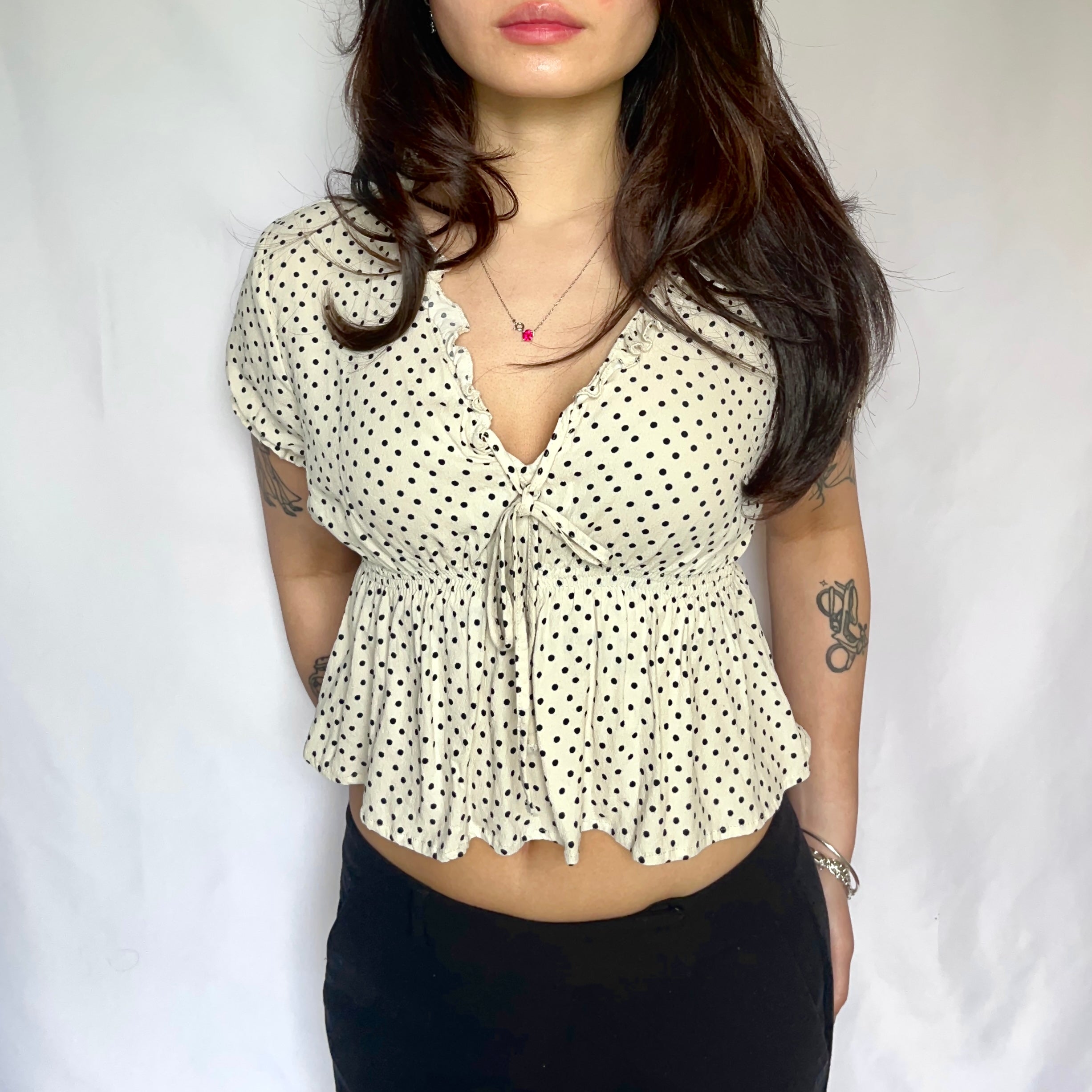Polka Babydoll Summer Blouse