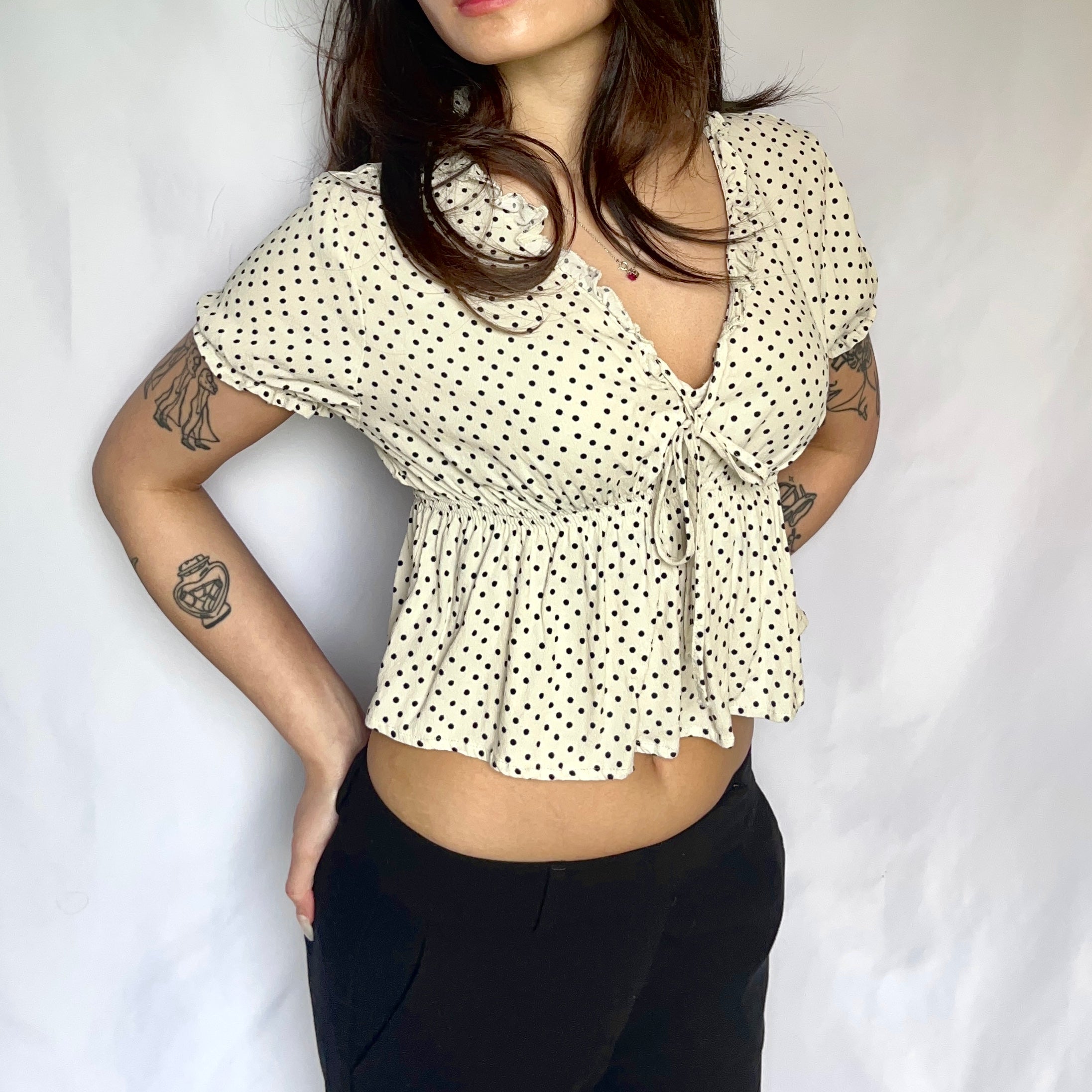 Polka Babydoll Summer Blouse